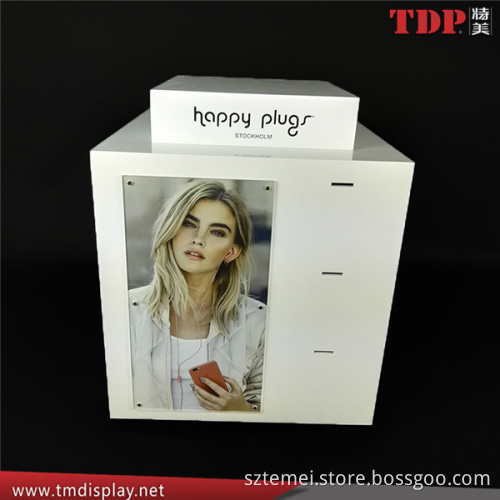 wholesale revolving free standing pegboard display with hook for earphone